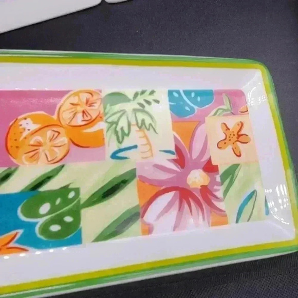 COPY - Sara Henry 4 Pieces Porcelain Rectangular Tray & 3 Coasters Spring Multi… - Picture 9 of 13